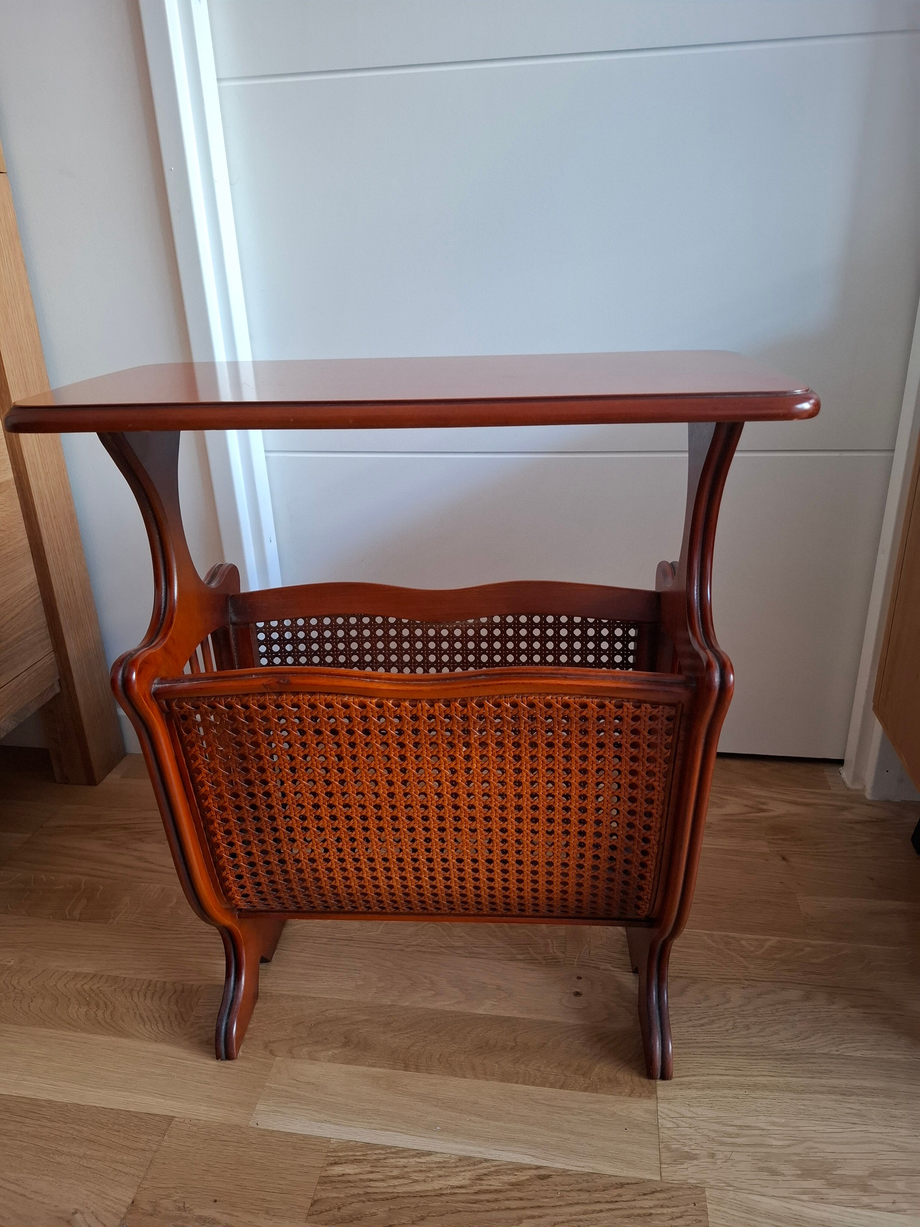 Vintage mahogany magazine rack