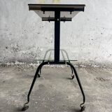 Black brass and glass mid-century trolley with sculptural legs — two-tier vintage bar cart