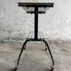 Black brass and glass mid-century trolley with sculptural legs — two-tier vintage bar cart