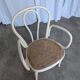 Vintage Thonet Style Dining Chair: White Beech Bentwood Cane Seat