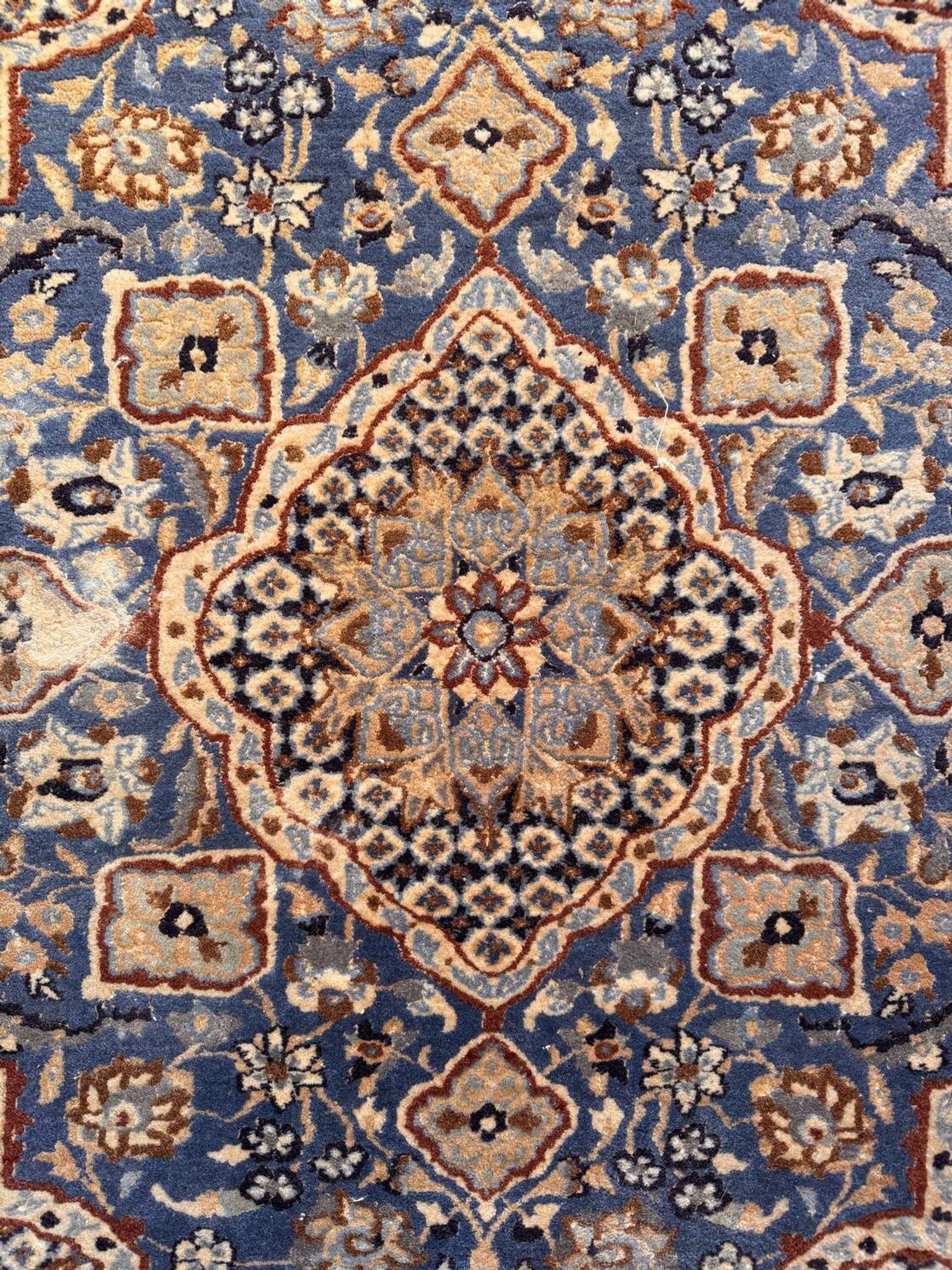 Persian Nain carpet made of wool and silk