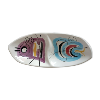 Vintage Ceramic Tray TASA hand-painted Italy 1950 Abstract decorations