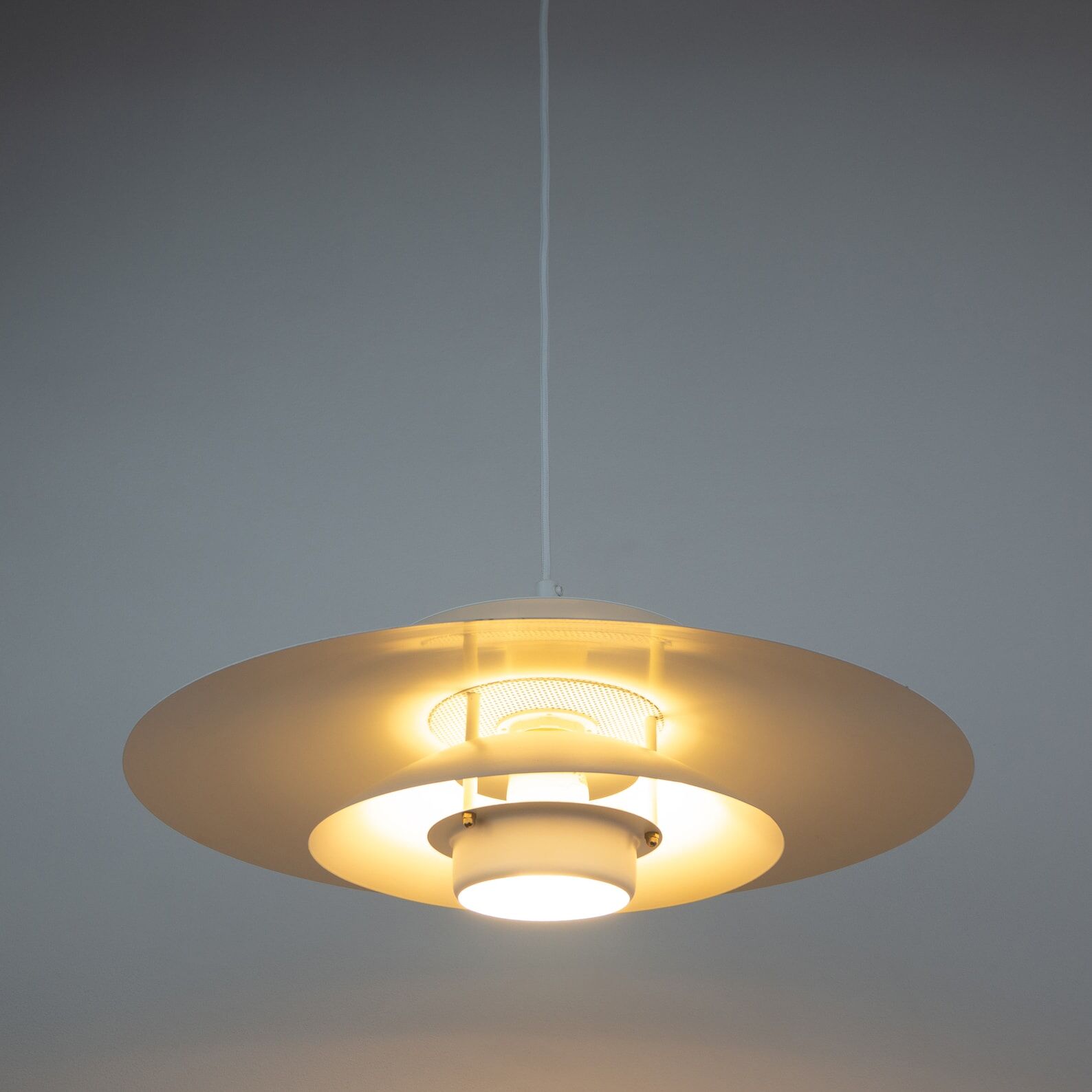 Danish vintage pendant lamp Donau by Kurt Wiborg, Jeka, 1980s