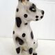 Large black and white ceramic dog (H 46 cm)