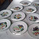 Flat plates Terre de fer St Amand and Hamage Nord - Hand painted