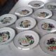 Flat plates Terre de fer St Amand and Hamage Nord - Hand painted