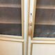 Bookcase 2 painted in ochre and cream mesh doors beginning 20 th