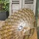 Large vintage pendant lamp in mother-of-pearl and brass