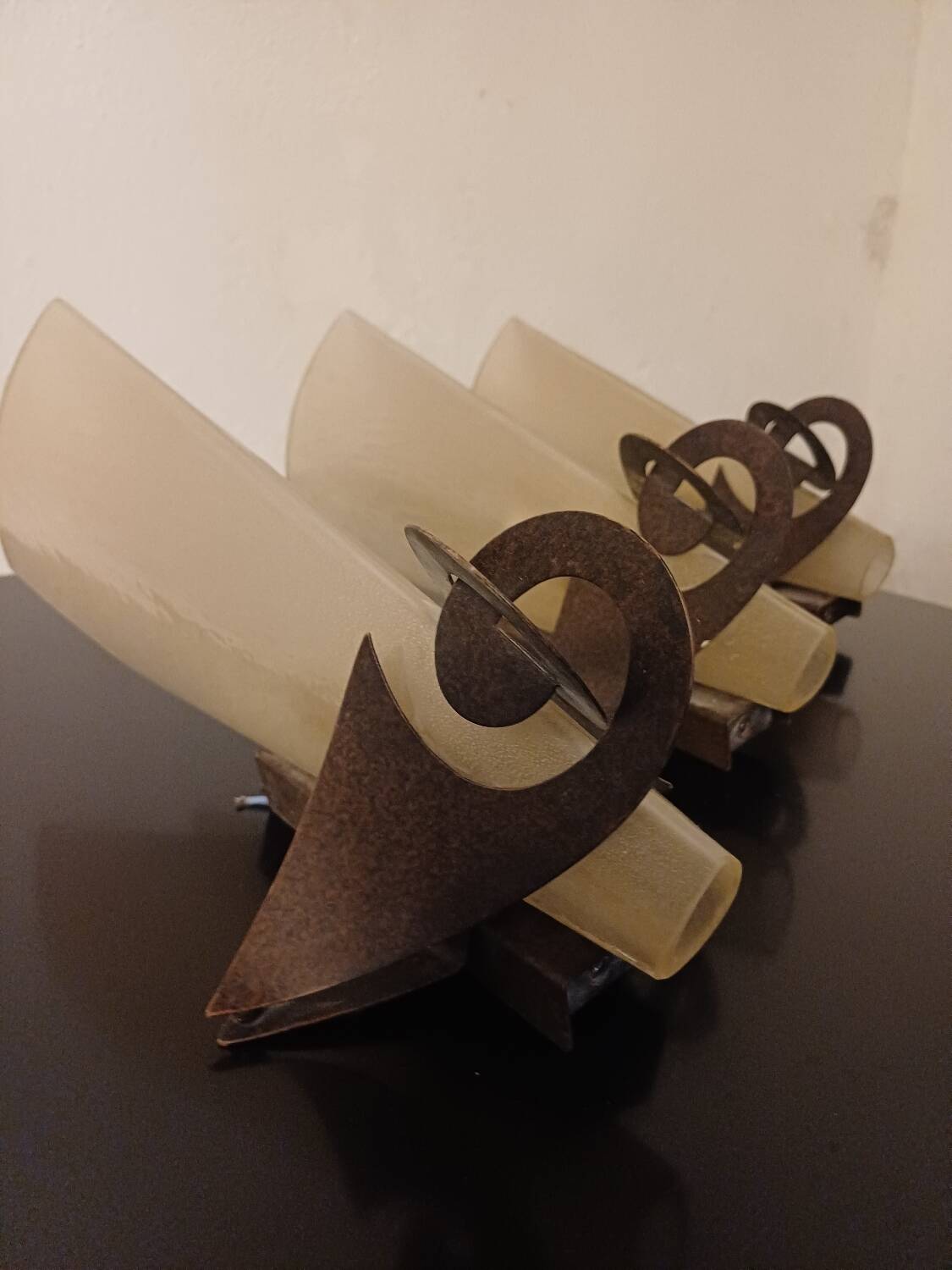 Set of 3 Terzani glass wall lights
