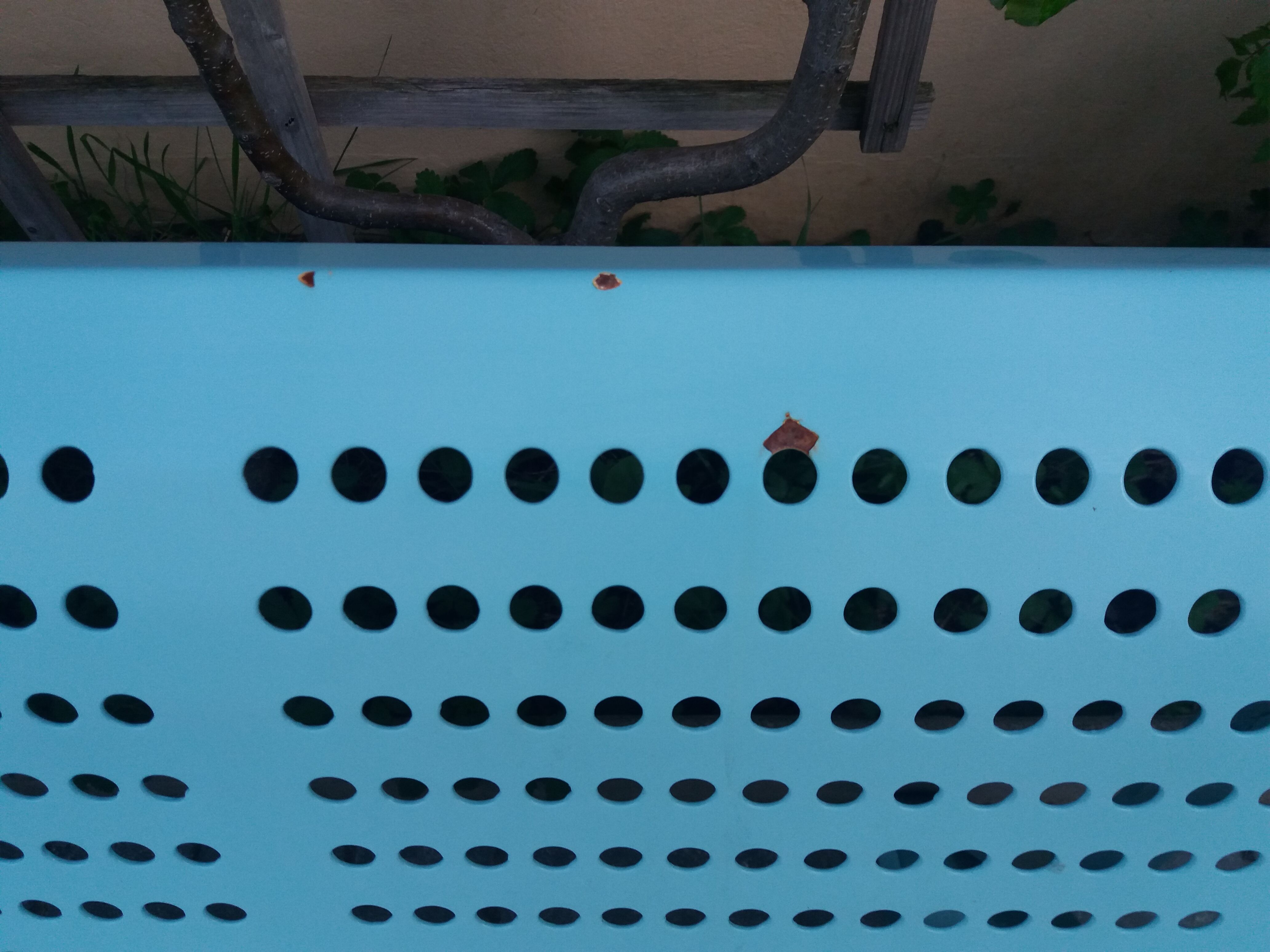 Vintage garden bench in metal