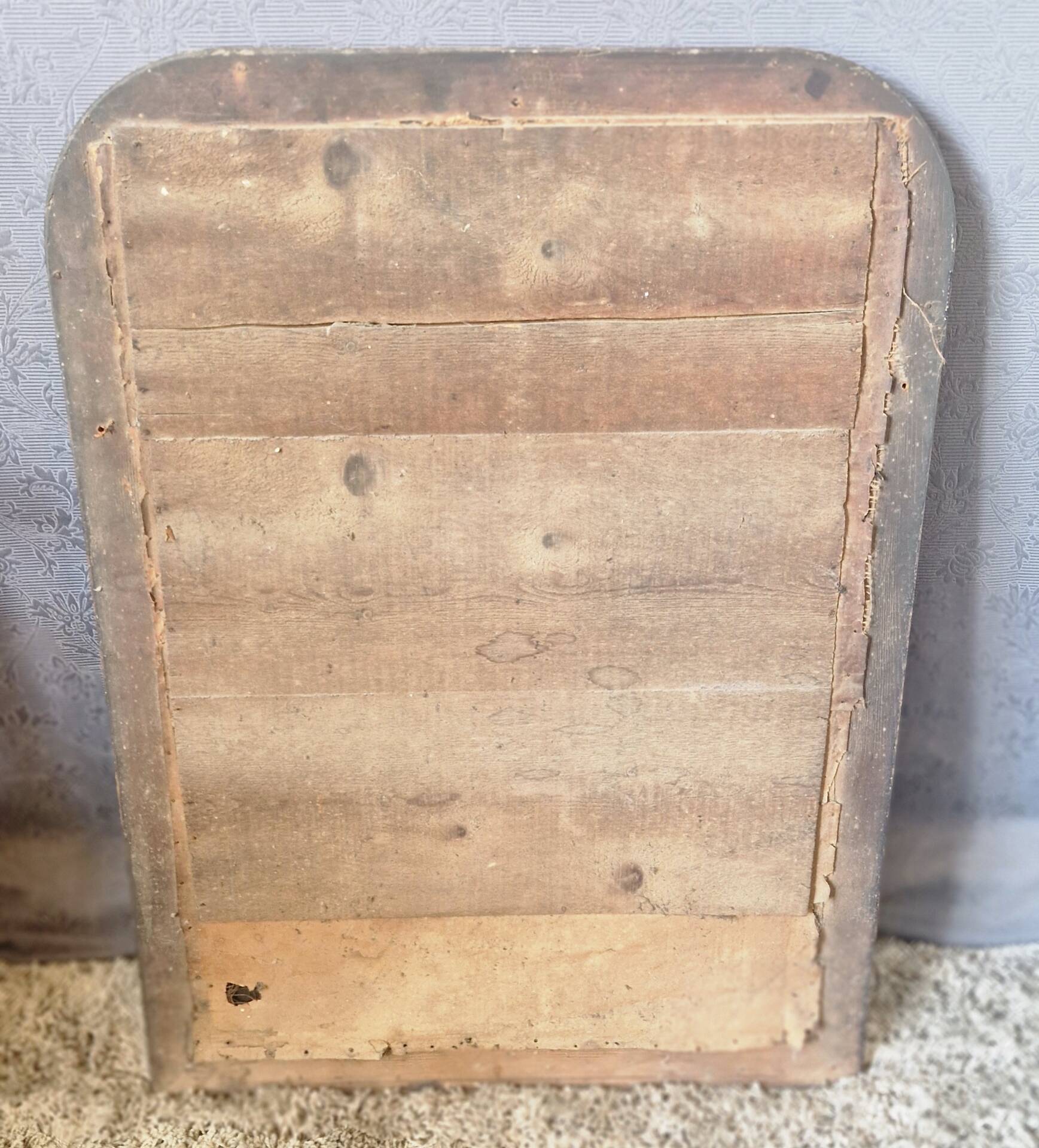 Miroir Louis Philippe décors faux bois  93 x 69 cm