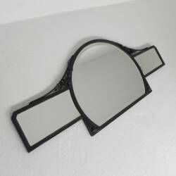 Art Deco mirror with faceted cut glass in a steel frame, 1930s