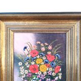 Bouquet de fleurs, huile sur toile