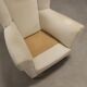Fauteuil bergère vintage en hêtre et tissu, design années 1950