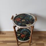 Pedestal table, round side table with serving trays