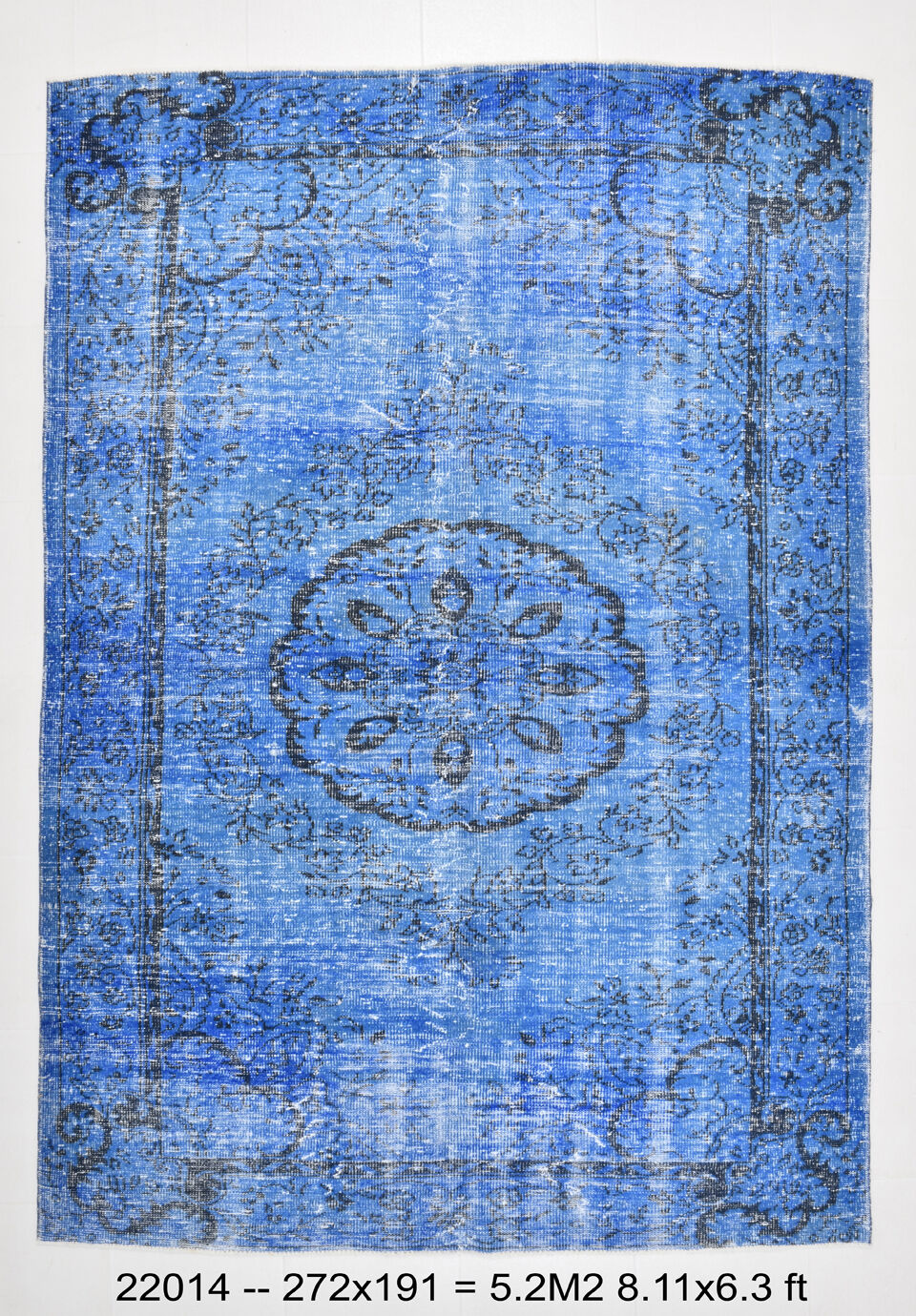 6x9 Classic Blue Turkish Rug, 191x272Cm