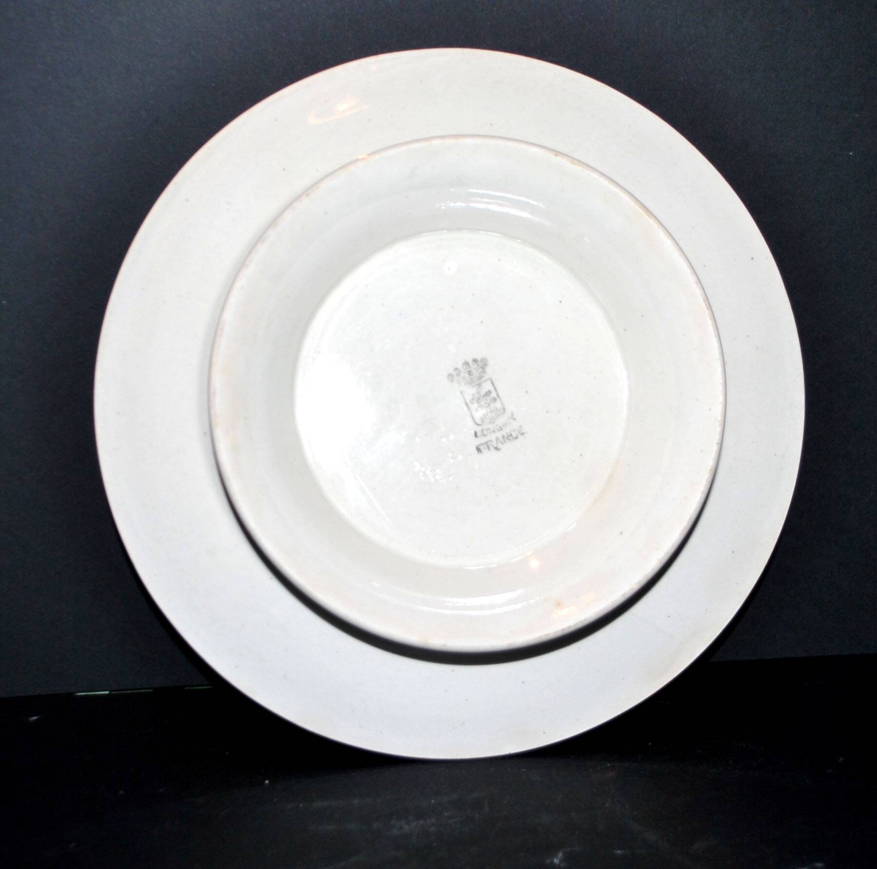 ART DECO mounted plate, Longwy earthenware footed bowl, 1920-1930