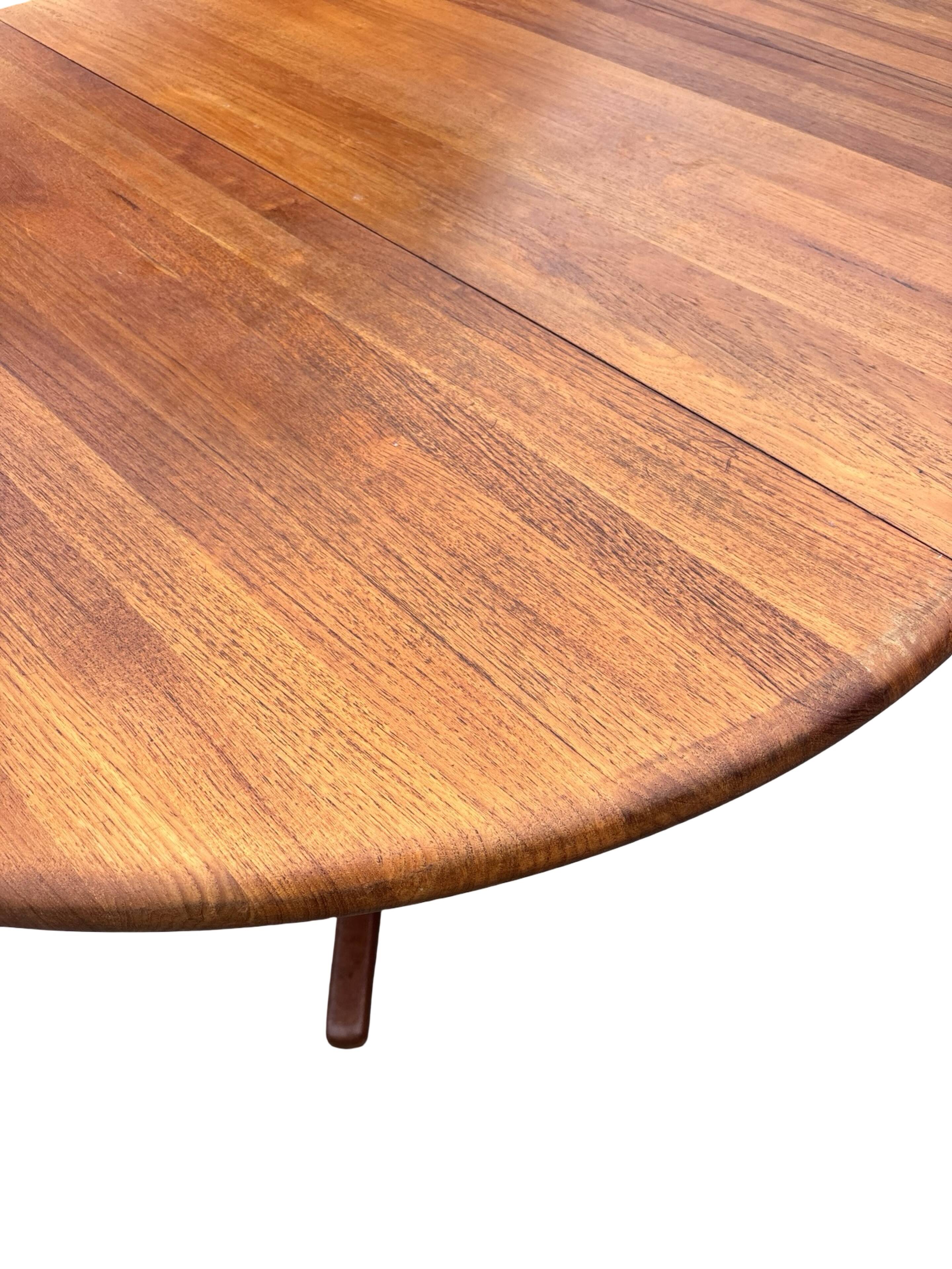 Vintage Teak Glostrup Dining Table Extendable Oval 1970s