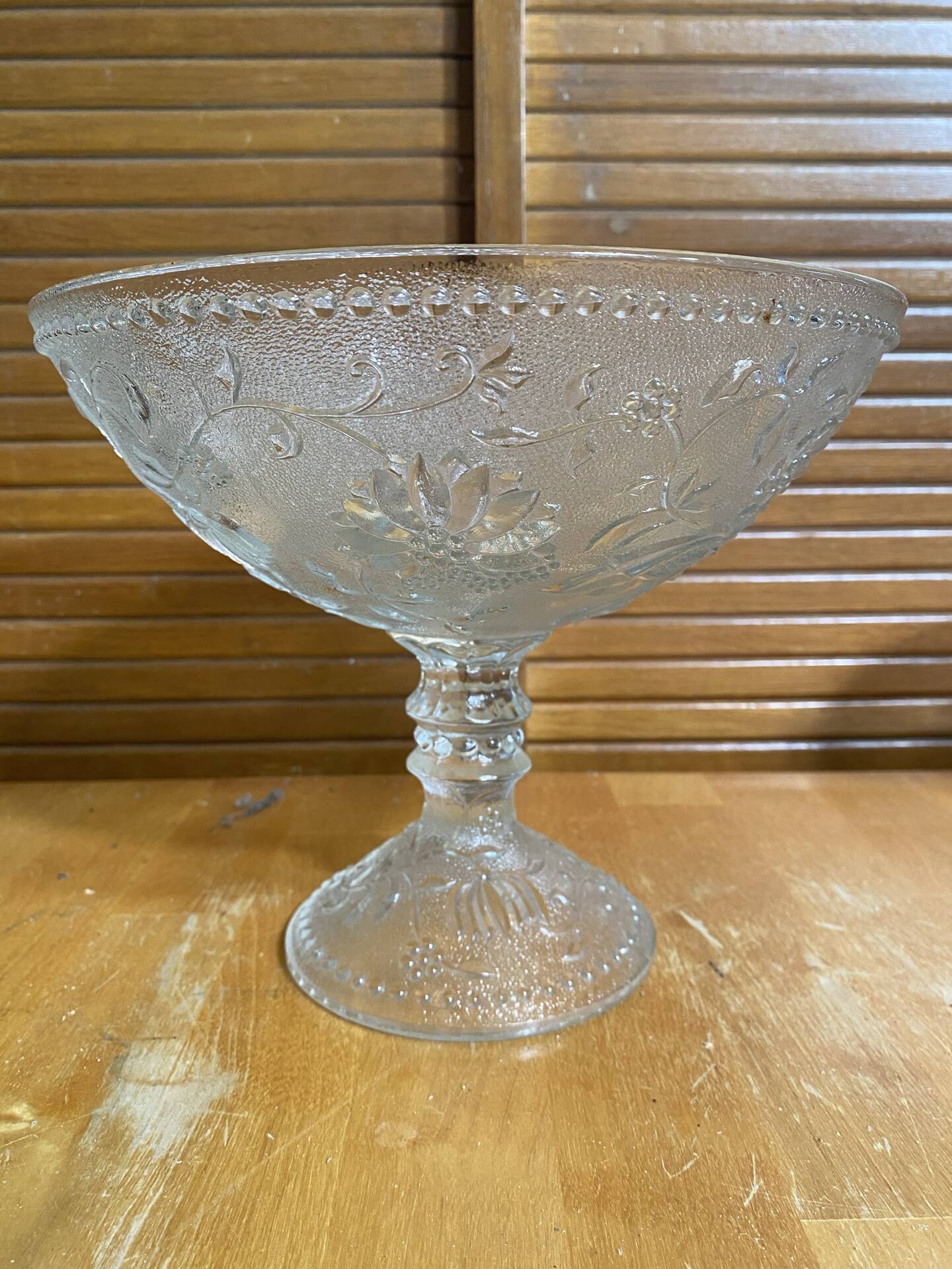 Salad bowl + 6 Ice Fruit Cups Mousse PAVEL PANEK Moulded Glass Vintage