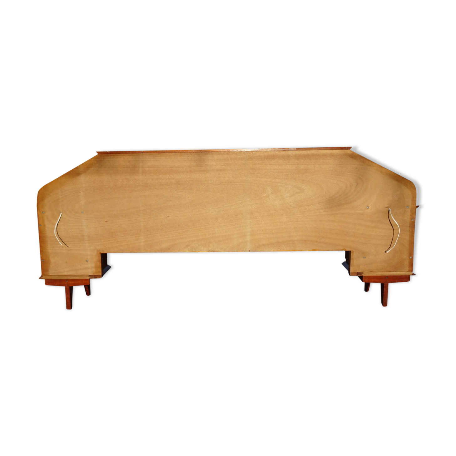 Double teak headof with bedside