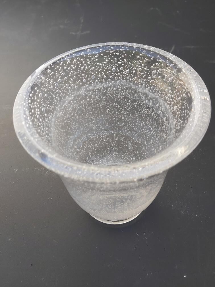 Daum vase bubbled 50s