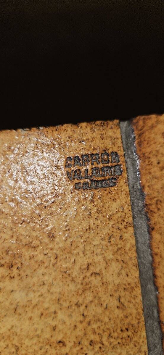 Vintage ceramic coffee table – Roger Capron Vallauris – Herbarium decor – 1950s/60s