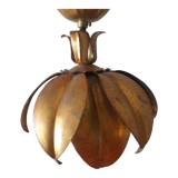 Flower ceiling light in gilded metal