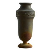 Wabi-Sabi patinated metal Art Deco vase