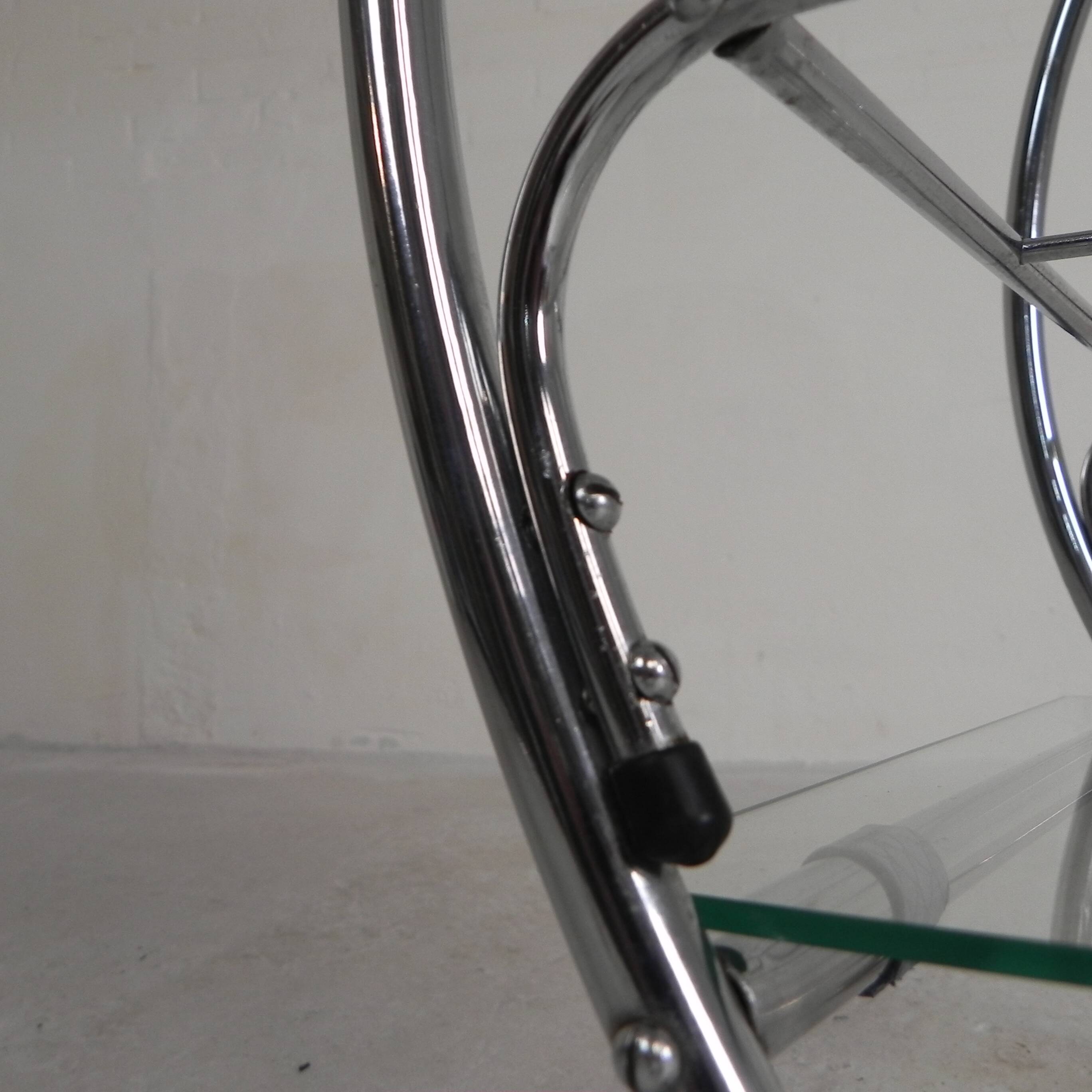 Art Deco trolley, chrome serving cart, 1950s