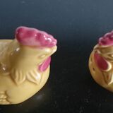 Yellow salt and pepper shaker in the shape of hens