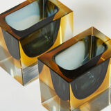 Pair of small cups Sommerso Flavio Poli for Seguso around 1960