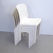 Set of 4 white Selene chairs by Magistretti Artemide