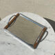 Chrome mirror tray and vintage wood 1940 / 50