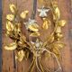Floral golden wall lamp