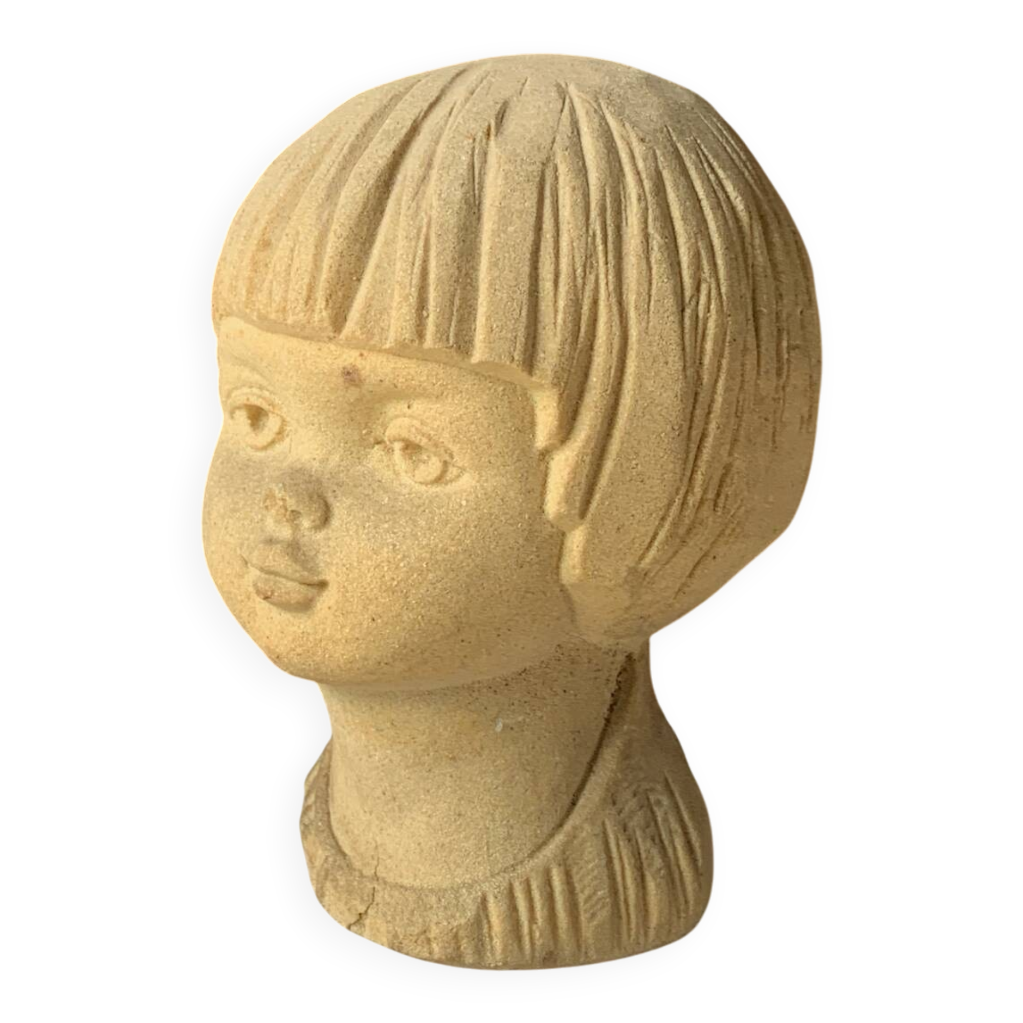 Stone bust of a little girl