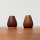 Set of 2 teak salt and pepper shakers from mid-century, 1960s.