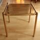 Space Age brass side table with smoked glass plate - vintage