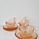 Set of 6 "Rosaline" coffee cups '70s - Arcoroc France vintage
