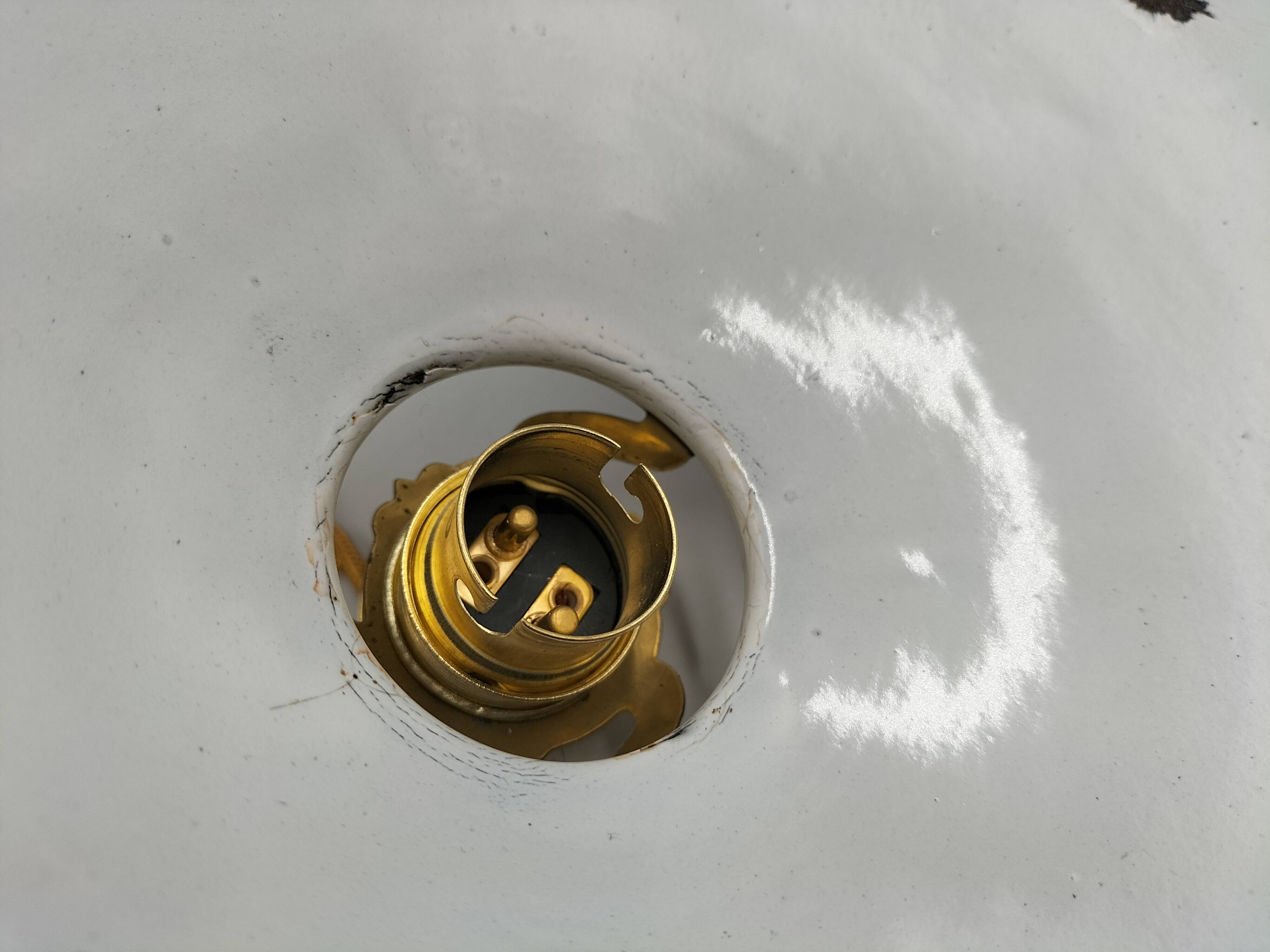 Blue enameled sheet metal pendant lights