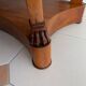 French console from the 19th century in cherry wood and black marble, with claw feet.