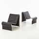 Paire de chaises longues en cuir et aluminium oar Eric Sigfrid Persson années 60 70