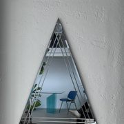Vintage Big Triangular Wall Mounted Mirror with Beveled Decoration