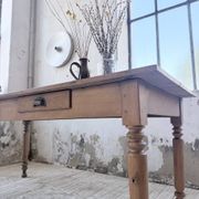 Bistro farmhouse table cherry wood turned legs 180cm