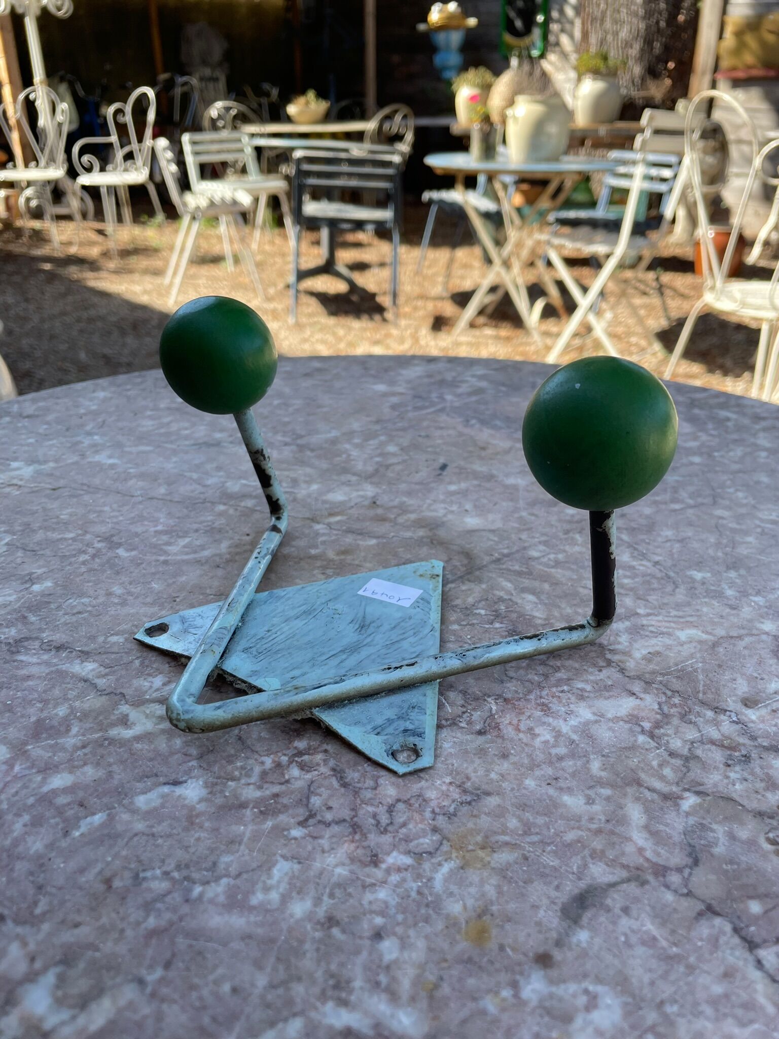 Vintage wooden and metal hook