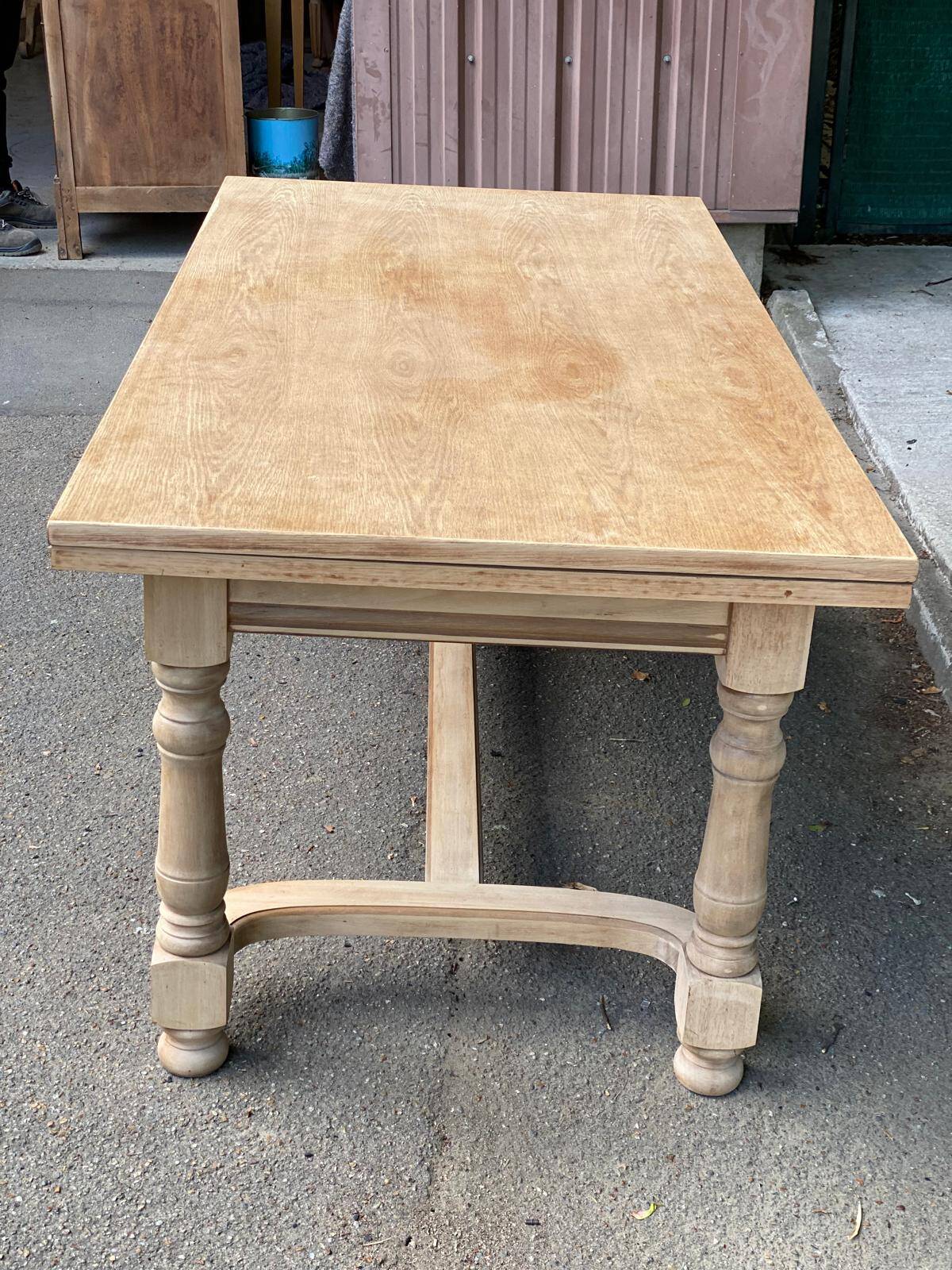 Extendable farmhouse dining table, renovated in raw wood, 270cm