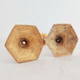 Pair of small golden brass candlesticks