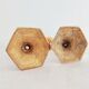 Pair of small golden brass candlesticks