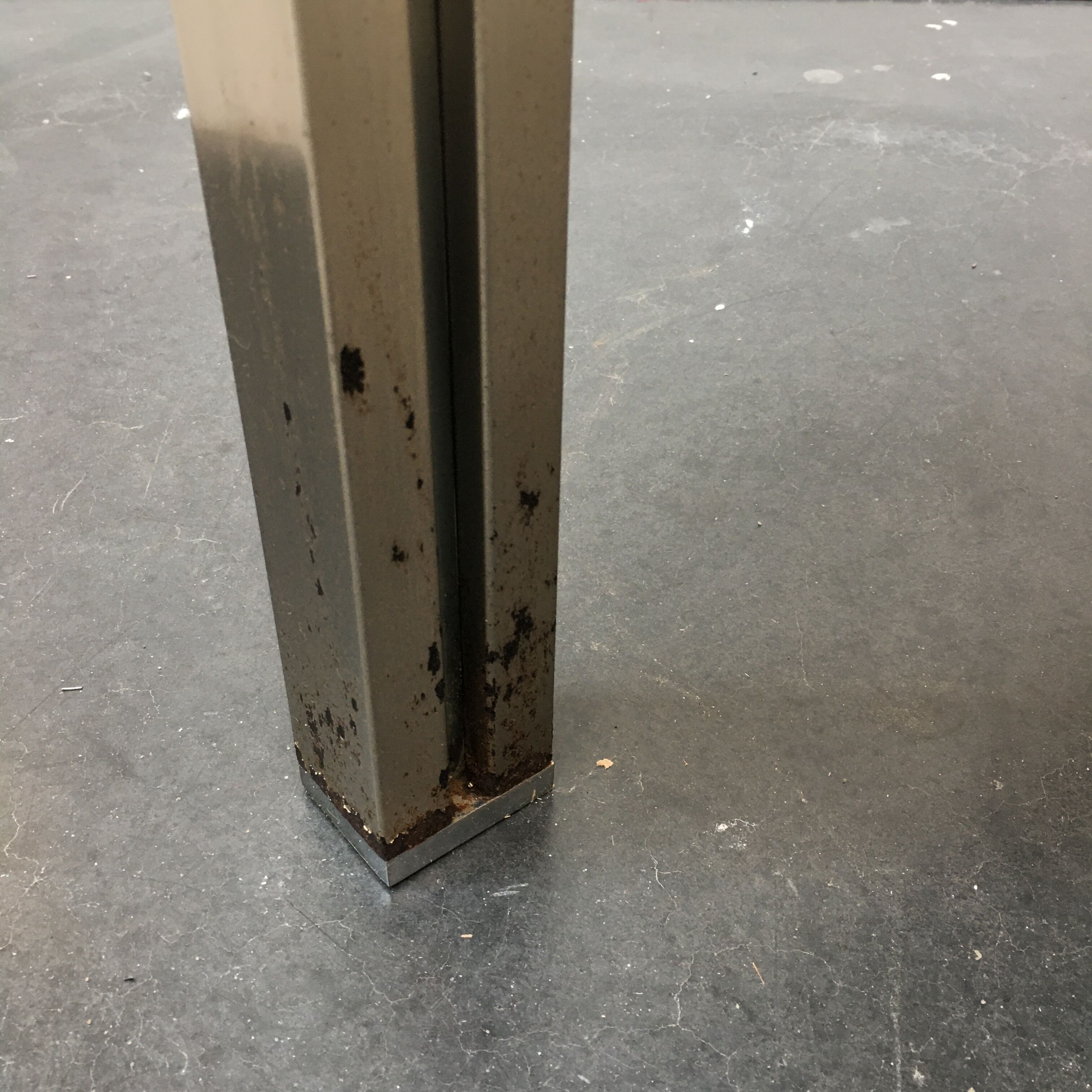 70s coffee table in chrome and smoked glass