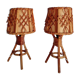 Paire de lampes en bambou