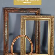 Frame baguette wood gilding gold leaf 56x42 foliage 54x40 cm good used SB